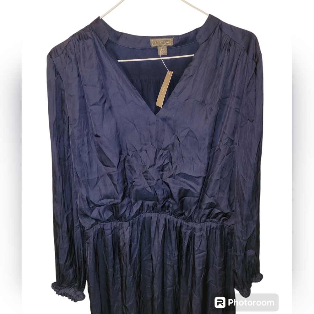 J. Crew Point Sur blue dress size (14) - Picture 5 of 7